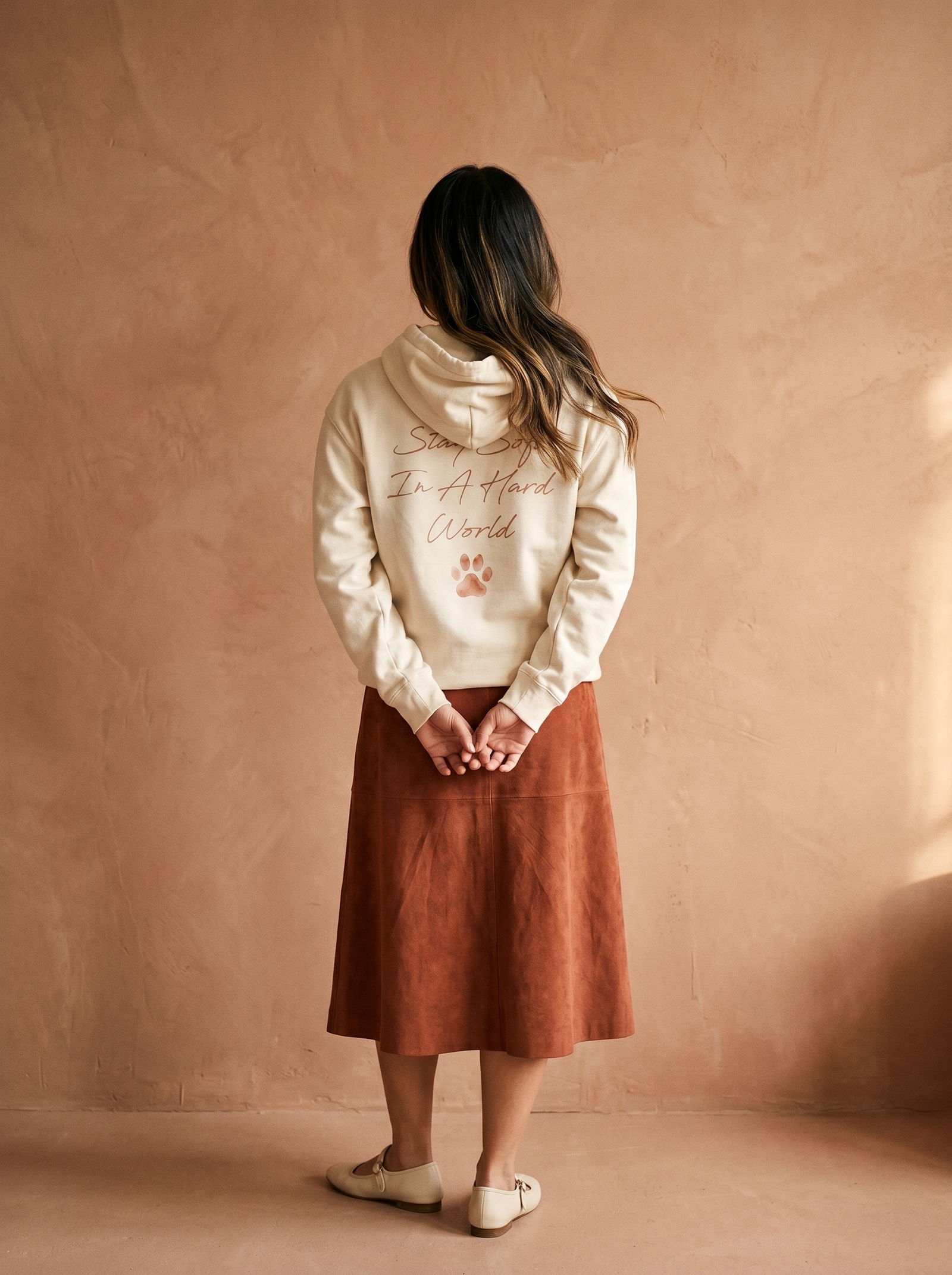 embroidered sunday brunch corgi hoodie - model back