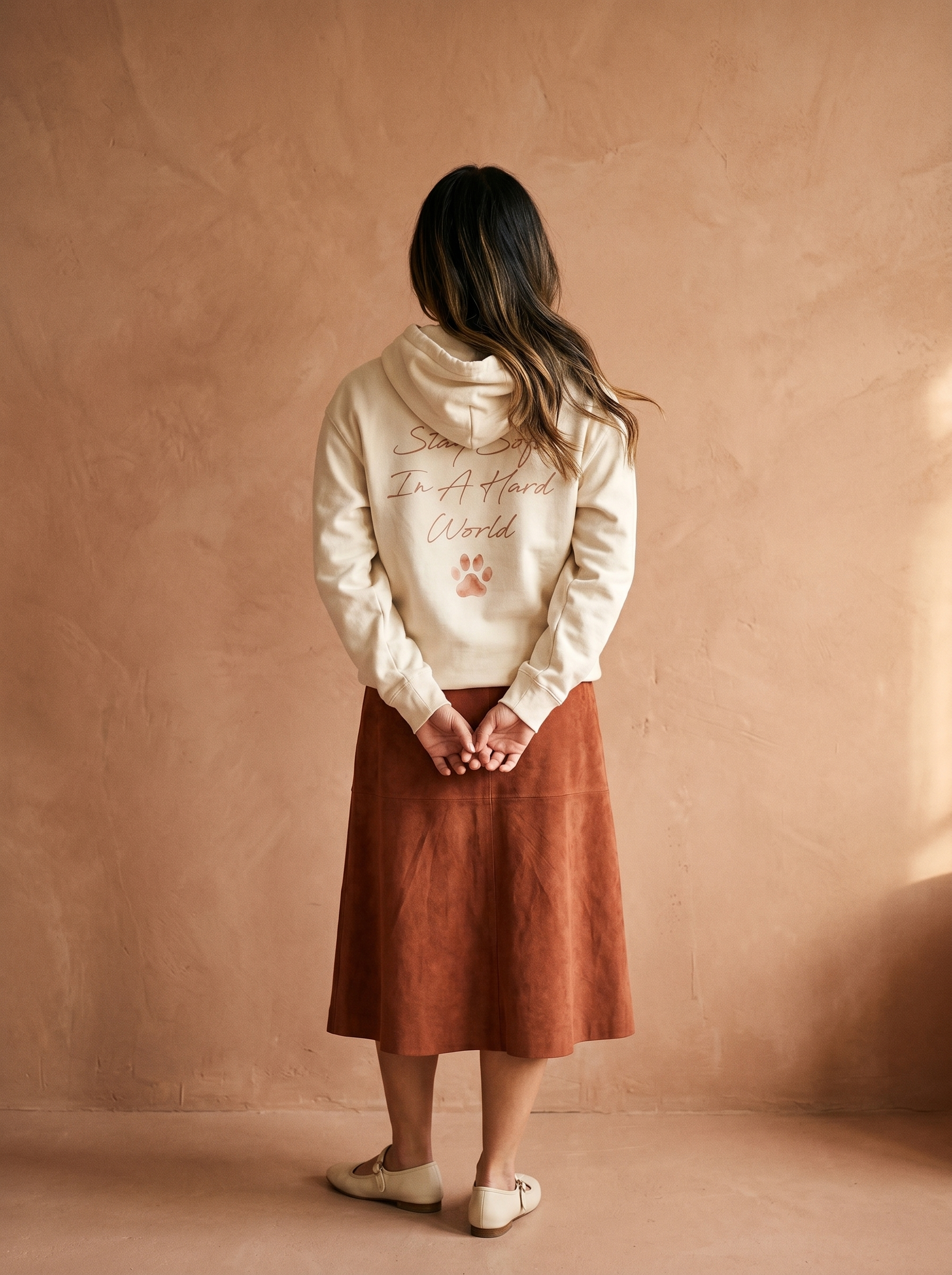 embroidered sunday brunch corgi hoodie - model back