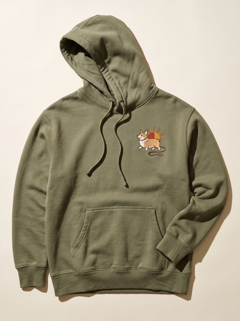 Sunset Walk Corgi Hoodie