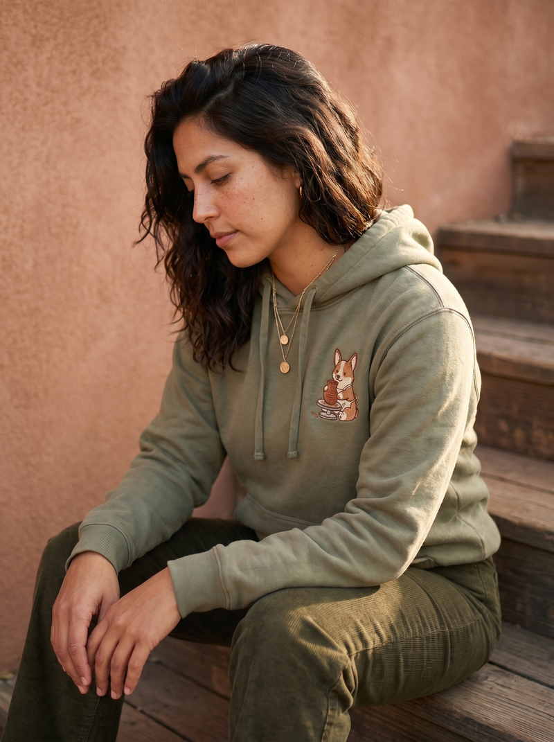 Pottery Corgi Hoodie