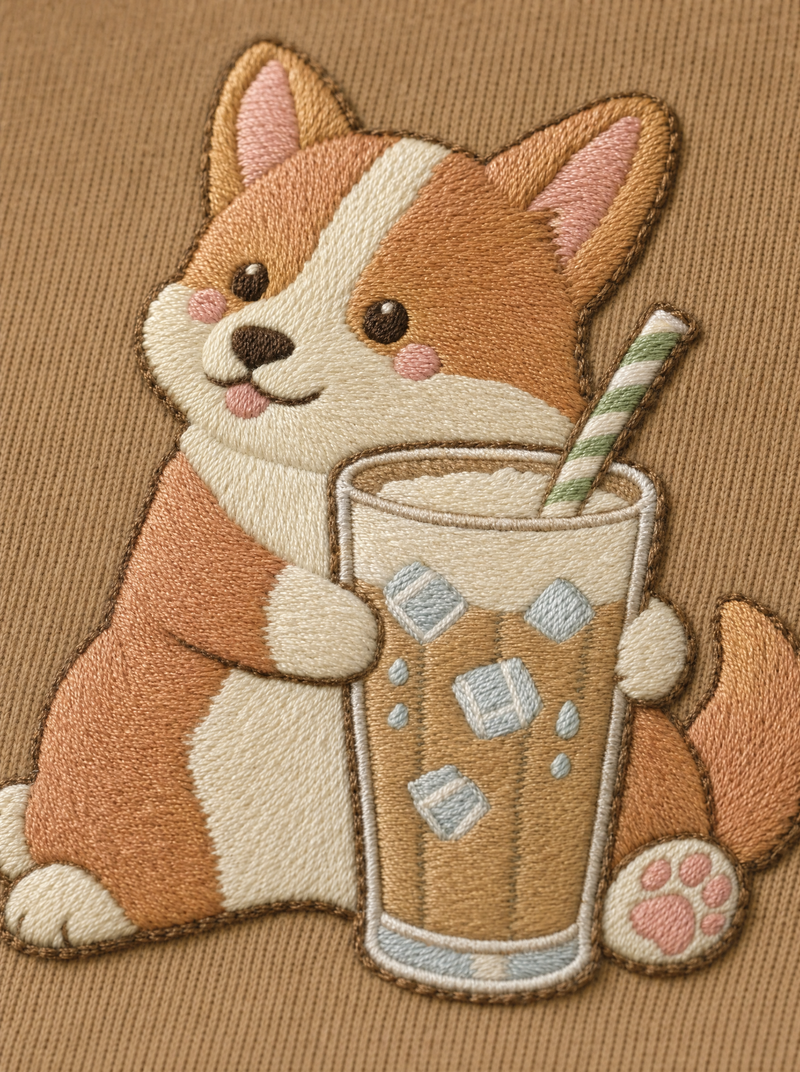 Iced Coffee Corgi T-Shirt