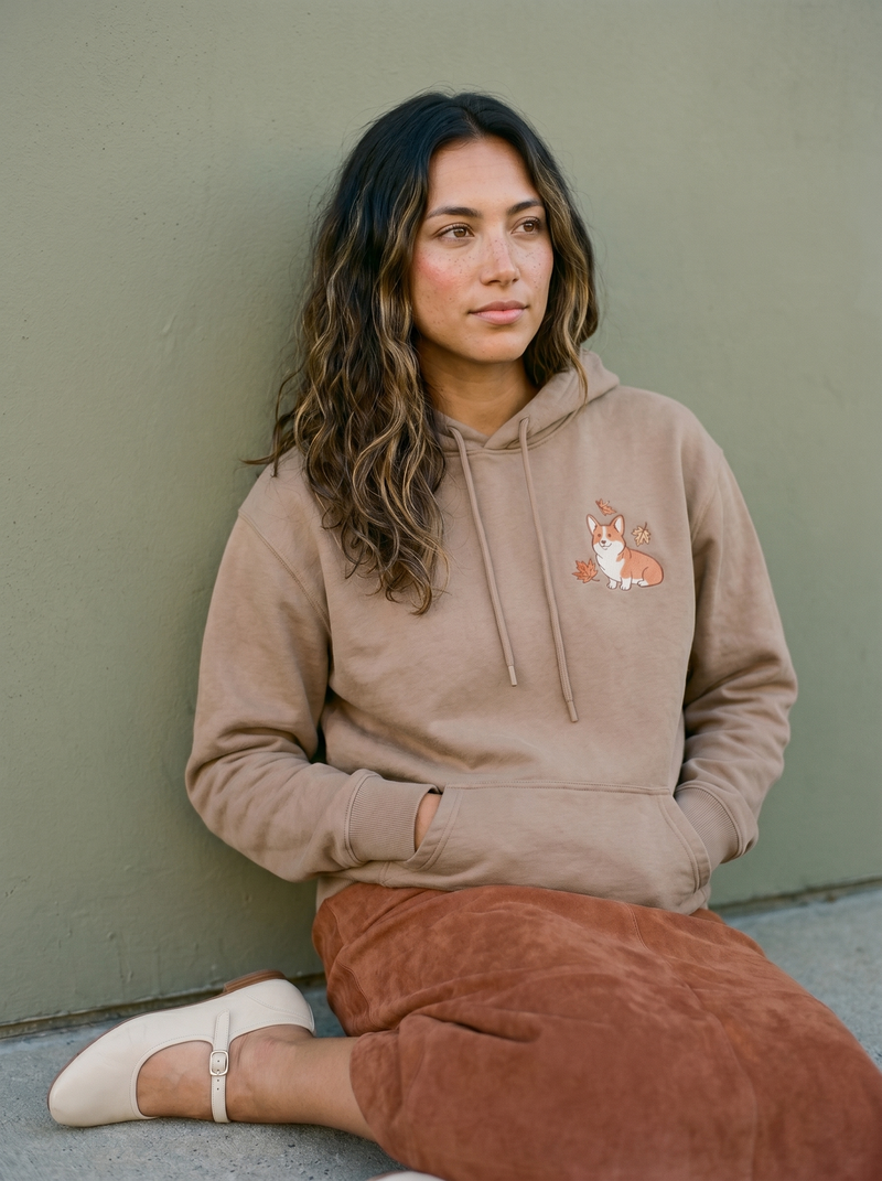 Autumn Leaves Corgi Hoodie