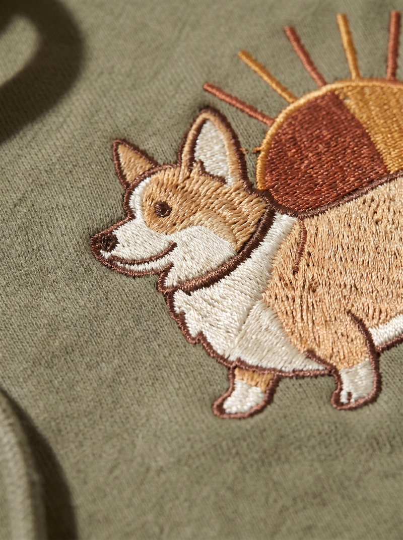 Sunset Walk Corgi Hoodie