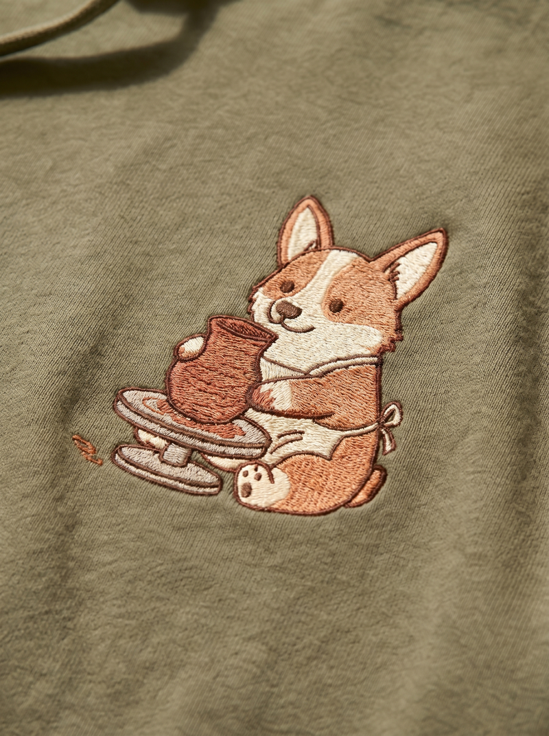 Pottery Corgi Hoodie