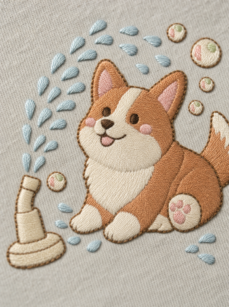 Splash Pad Corgi T-Shirt