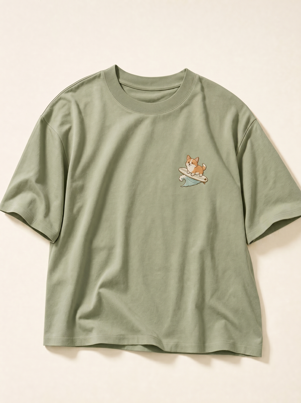 Surfboard Corgi T-Shirt