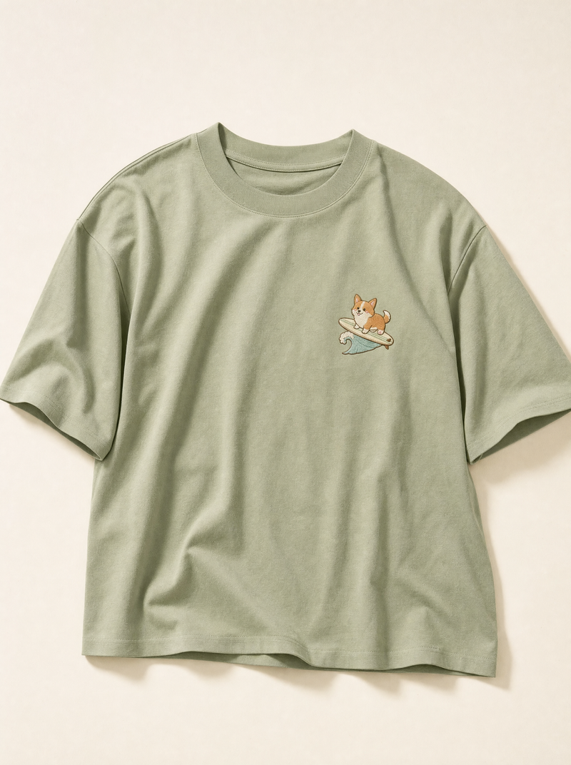 Surfboard Corgi T-Shirt