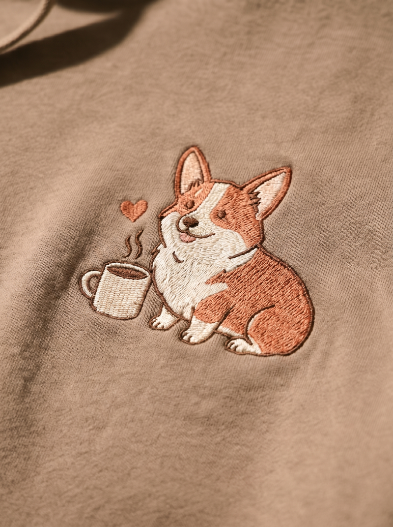 Coffee Date Corgi Hoodie